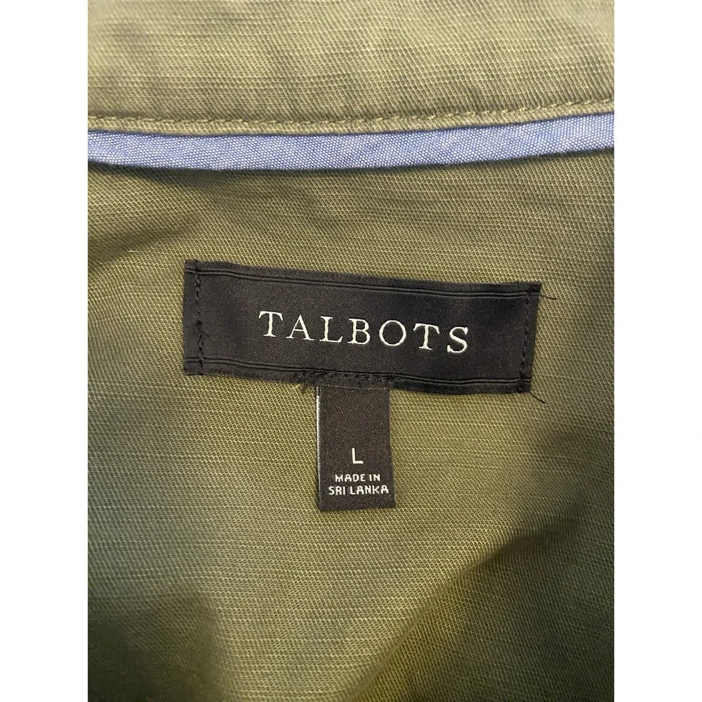 Talbots Jacket‎ Pom Pom Army Green Flap Pockets Gorpcore Lightweight Women's L - Picture 13 of 13